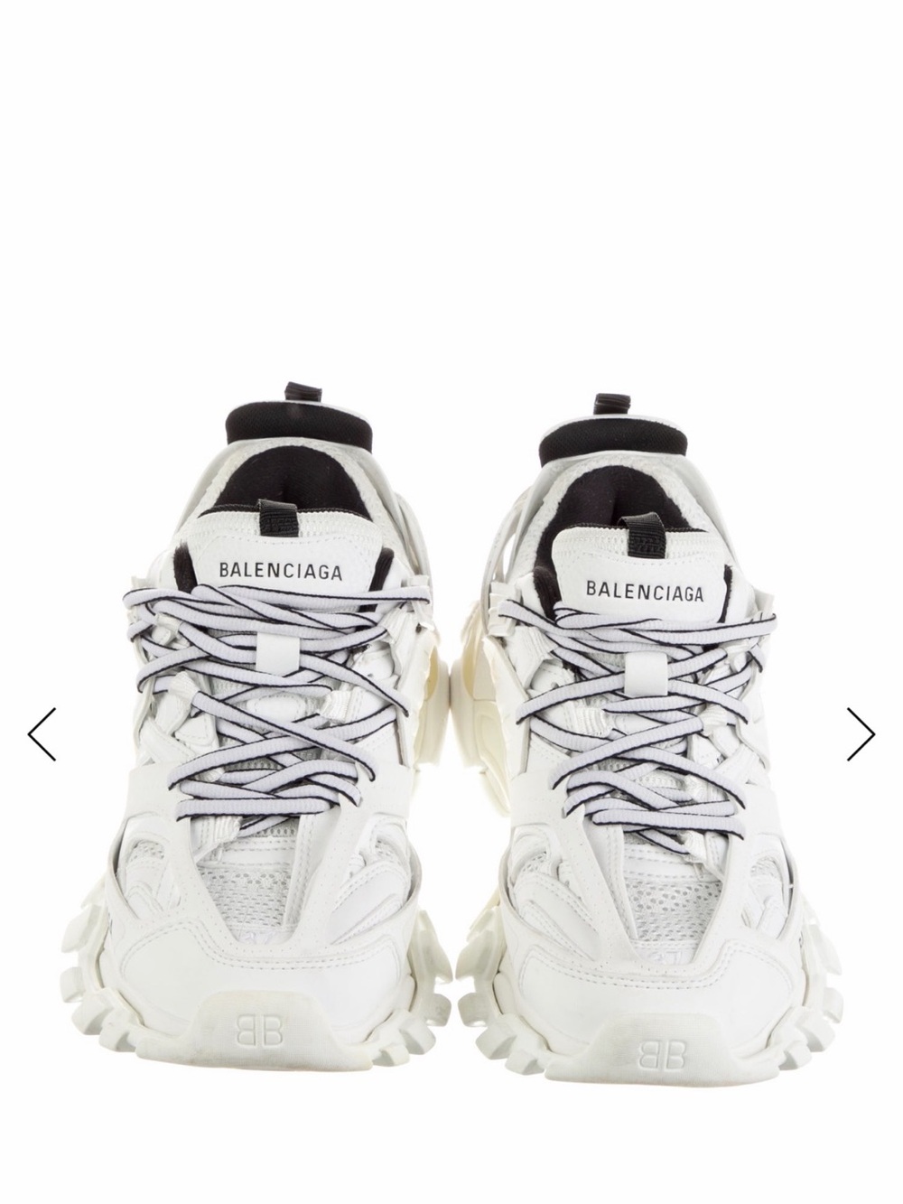 Balenciaga women’s White and Black Track-Style Chunky Sneakers
